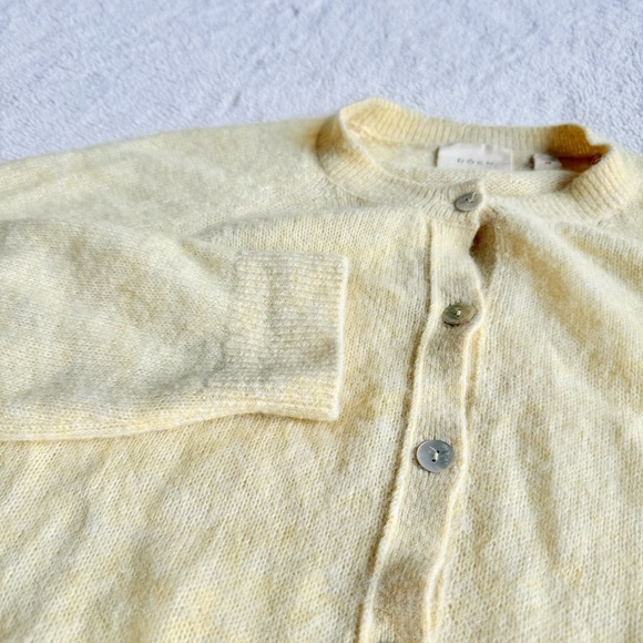 Doen Petra Alpaca Blend Dandelion Yellow Button Long Sleeve Cardigan M - Picture 7 of 12